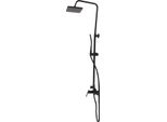 Set Doccia, Struttura In Ottone, Soffione 30 Cm X 20 Cm, Altezza Regolabile 80-100 Cm, Montaggio A Parete, Miscelatore Monocomando
