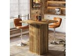 Tavolo Bar Quadrato Tribesigns, 79 Cm, Legno, Bar Della Casa Con Texture Geometrica, Tavolo Bar In Stile Country Per Sala Da Pranzo, Cucina, Rustico Marrone