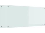 Vidaxl Alzatina Da Cucina 2 Pezzi Bianco 110 X 50 Cm Vetro Temperato
