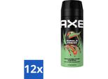 Axe - Deodorante Spray - Jungle Fresh - Profumo Tropicale - Rinfrescante - 150 Ml - Confezione Risparmio - 12 Pezzi