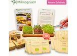 Set Per La Coltivazione Di Microgreens - In Vero Legno D'acero - Set Completo Di Semi Biologici Per La Germinazione, Tappetini Di Canapa E Libretto Di Ricette - Kit Per La Coltivazione Indoor Sostenibile Di Microgreens Freschi - Perfetto Per La Cucina E Il Davanzale Della Finestra