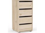 Cassettiera Blokty - 40X40X76Cm - 4 Cassetti - Decoro Rovere