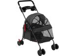 Carrello Per Cani - Carrello Pieghevole Per Cani - Per Cani Di Taglia Media - Per Viaggi E Passeggiate - Nero