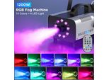 Macchina Del Fumo - 1200 W - 9 Led Rgb - Telecomando Senza Fili - Tempo Di Riscaldamento 3-5 Min - Serbatoio 1,5 L - 110-240 V - Verde Militare