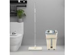 Mop Con Centrifuga - Set Mop E Secchio - Rotabile A 360° - Manico In Acciaio - Microfibra - Testina In Pp