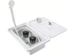 Box Doccia Esterno Per Camper/Roulotte - Set Doccia Esterno - Selettore Caldo/Freddo - Soffione Doccia - Per Camper, Roulotte, Caravan - Bianco