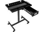 Carrello Da Officina Con Ruote - Tavolo Da Lavoro Con Ruote - Cassetto - Vano Porta Attrezzi E Spazio Di Stivaggio - Per Garage E Officina - Nero