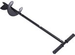 Trivella Manuale - Trivella Per Pali Trivella Per Buche - Diametro 15 Cm - Impugnatura 30 Cm - Acciaio - 2 Kg - Nero