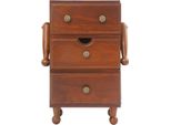 Cassettiera Retrò - Organizer Da Scrivania - 3 Livelli - Con Cassetti - Legno - Per Trucchi E Gioielli - Casa E Ufficio - Marrone