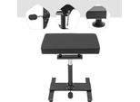 Bracciolo Per Tatuaggi - Supporto Regolabile - Altezza 73-92 Cm - Angolo 0-180° - Imbottitura 61×35×8 Cm - Portata 100 Kg - Acciaio E Pelle Finta - Nero