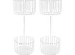 Portafiori In Acrilico - Supporto Rotondo A Due Livelli - Altezza 75 Cm - Set Da 2 - Trasparente - Matrimoni Ed Eventi