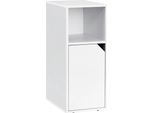 Comodino Stretto - Comodino - Con Anta - Ripiano Aperto - Ripiano Regolabile - Mdf - Bianco