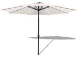 Ombrellone Izrielar 3,5 M UV50+ Protezione Solare Ombrellone Da Giardino Ombrellone Da Spiaggia Led Solare, Non Pieghevole, Telo Con Rivestimento Pa, Beige