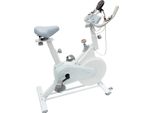 Cyclette Da Camera - Bicicletta Da Ciclismo Indoor - Display Lcd Con Cardiofrequenzimetro - Resistenza Regolabile - Sella Comoda - Per Uso Domestico - Bianca