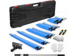 Set Di Spatole Per Cartongesso - Skimming Blade/Knockdown-Spachtel - 5 Pezzi 15/25/40/60/80 Cm - Lame Flessibili - Alluminio Estruso - Blu