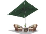 Izrielar Ombrellone 200X300 M UV50+ Protezione Solare Ombrellone Da Giardino Ombrellone Da Spiaggia Led Solare, Pieghevole, Telo Con Rivestimento Pa, Verde