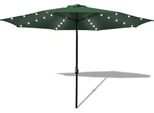 Ombrellone Izrielar 3,5 M UV50+ Protezione Solare Ombrellone Da Giardino Ombrellone Da Spiaggia Led Solare, Non Pieghevole, Telo Con Rivestimento Pa, Verde