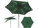 Izrielar Ombrellone Da 2,7 M UV50+ Inclinabile Protezione Solare Ombrellone Da Giardino Ombrellone Da Spiaggia Led Solare, Pieghevole, Telo Con Rivestimento Pa, Verde