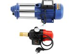 Pompa Centrifuga - Pompa Da Giardino - 2500 W - Acciaio Inossidabile - Con Pressostato - Per Irrigazione, Laghetti E Aumento Della Pressione - Blu