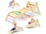 Struttura Per Arrampicata Per Bambini - Parco Giochi Indoor - 7 In 1 - Legno - Scivolo - Per Bambini Da 0 A 3 Anni - Bordeaux