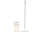 Set Mocio Piatto E Secchio - 8 L Doppia Camera - Testina Girevole A 360° - Microfibra - Manico In Acciaio Inox - 33×12×128 Cm - Multicolore