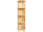 Libreria Girevole - 4 Ripiani - Rotante A 360° - Grande Capienza - Legno Naturale - Richiede Assemblaggio - Marrone