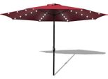 Ombrellone Izrielar 3,5 M UV50+ Protezione Solare Ombrellone Da Giardino Ombrellone Da Spiaggia Led Solare, Non Pieghevole, Telo Con Rivestimento Pa, Rosso