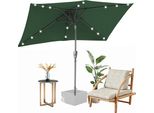 Izrielar 140X210M Ombrellone UV50+ Inclinabile Protezione Solare Ombrellone Da Giardino Ombrellone Da Spiaggia Led Solare, Pieghevole, Telo Con Rivestimento Pa, Verde