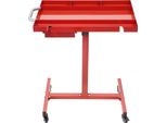 Carrello Portautensili - Tavolo Da Lavoro Mobile Con Ripiano Per Utensili - Con Cassetto - Con Rotelle - Per Garage E Officina - Rosso