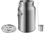 Lattiera In Acciaio Inossidabile - Contenitore Per Latte - Capacità 18 L - A Tenuta D'aria - 3 Clip Di Chiusura - Guarnizione In Silicone - A Prova Di Perdite - Per Il Trasporto E Lo Stoccaggio - Argento