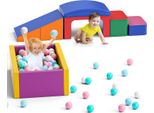 Blocchi Di Schiuma Per Bambini - Set Di Blocchi Da Arrampicata - 9 Pezzi - Schiuma Di Lattice, Morbida E Grande - Per Bambini Da 0 A 3 Anni - Interno/Esterno, Piscina Di Palline - Blu