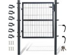 Izrielar Cancello Da Giardino 100X100 Cm Porta Da Giardino In Acciaio Zincato Con Serratura, Cancello Da Cortile Recinzione Incl. Serratura Porta, Cancello, Cancello Da Recinzione, Porta Da Recinzione, Porta Da Giardino, Recinzione Da Giardino - Antracite