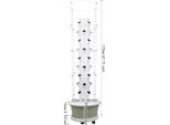 Torre Per Coltivazione Idroponica - Giardino Verticale Da Interno - 36 Fori Per Piante, 9 Livelli, Serbatoio Dell'acqua Da 30 Litri, Spina Ue, Abs, Con Supporto Per Rampicanti - Avorio