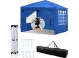Izrielar Gazebo 3X3M Gazebo Pieghevole Con 4 Pareti Laterali Borsa Impermeabile Protezione Uv 50+ Gazebo Da Giardino Pop-Up Tenda Da Giardino Tenda Da Festa Blu