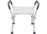 Sedia Da Doccia - Sgabello Da Doccia Con Braccioli - Regolabile In Altezza Da 37 A 49 Cm - Piedini Antiscivolo - Fino A 150 Kg - Bianco