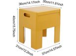 Panca Porta Scarpe Con Contenitore - Pouf Basso/Sgabello - Plastica Abs - Portata 50-100 Kg - Per Corridoio/Soggiorno/Camera Da Letto - Richiede Assemblaggio - Giallo