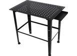 Banco Da Lavoro Saldato - Tavolo Da Lavoro - 91 X 61 Cm - Portata 600 Kg - Regolabile In Altezza - 2 Ripiani - Per Officina/Garage - Nero