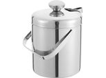Secchiello Per Ghiaccio - Raffredda Bevande - Doppia Parete In Acciaio Inox 304 - 1,3 L - Con Coperchio E Pinza - Per Bar E Feste - Argento