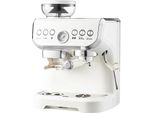 Macchina Per Caffè Espresso, Estrazione A Pressione 20 Bar, Macinacaffè Integrato, Bianco, Ue