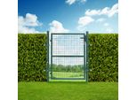 Izrielar Cancello Da Giardino 125X100 Cm Porta Da Giardino In Acciaio Zincato Con Serratura, Cancello Da Cortile Recinzione Incl. Serratura Porta, Cancello, Cancello Da Recinzione, Porta Da Recinzione, Porta Da Giardino, Recinzione Da Giardino - Verde
