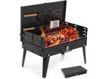 Barbecue Portatile A Carbonella - Barbecue Da Tavolo - Con Coperchio - Campeggio E Giardino - Picnic - Leggero E Compatto