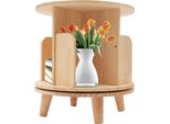 Libreria - Girevole - Legno Di Pino Neozelandese - 4 Ripiani - Capacità Di Carico 50 Kg - Design Minimalista - Indipendente