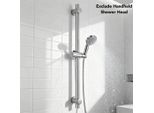Asta Doccia / Binario Doccia - 66 Cm - Acciaio Inossidabile - Regolabile In Altezza - Supporto Per Soffione Doccia Girevole A 360° - Montaggio A Parete