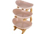 Alzata Per Torte - Etagere A 3 Piani - Plastica - Grande Capienza - Cestino Per Frutta E Verdura - Festa E Buffet - Beige