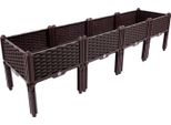 Aiuola Rialzata - Vaso Rettangolare - 156 X 38 X 39 Cm - Per Giardino E Balcone - Per Ortaggi E Piante - Extra Large - Marrone