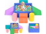 Set Softplay Per Neonati - Blocchi Da Costruzione E Blocchi Da Arrampicata In Schiuma - Schiuma Di Lattice - Sette Pezzi - Con Piscina Di Palline - Per Bambini Piccoli In Casa