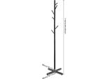 Appendiabiti Appendiabiti - Autoportante A Forma Di Albero - 7 Ganci - Ferro - Portata 10 Kg - Richiede Assemblaggio - Nero