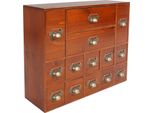 Armadio Vintage In Legno - Cassettiera Da Tavolo - 14 Cassetti - Organizer Da Scrivania - Marrone