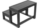 Gradini Per Vasca Idromassaggio E Spa - Scaletta A 2 Gradini - Antiscivolo - Composto Da Legno E Plastica Wpc - Interno/Esterno - Facile Da Montare - Gradini Da 15-25 Mm - Nero