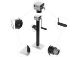 Supporto Per Rimorchio - Cavalletti/Martinetto Per Rimorchio - Portata 2,27 T (2268 Kg) - Manuale - Montaggio A Pavimento - Acciaio Q235 E 45# - Zincato - Nero/Argento